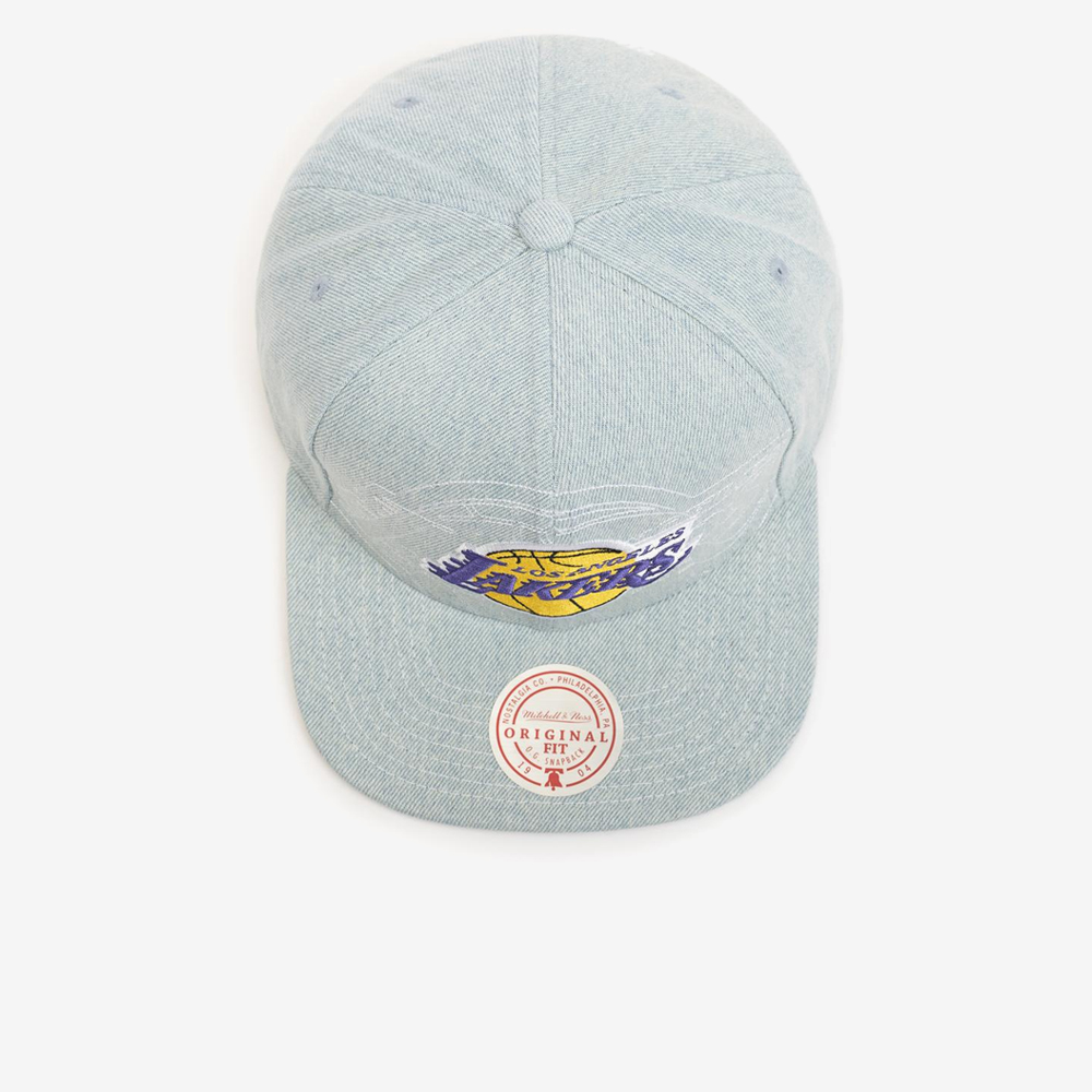 Los Angeles Lakers NBA Denim Stitcher Snapback, Light Blue#113692