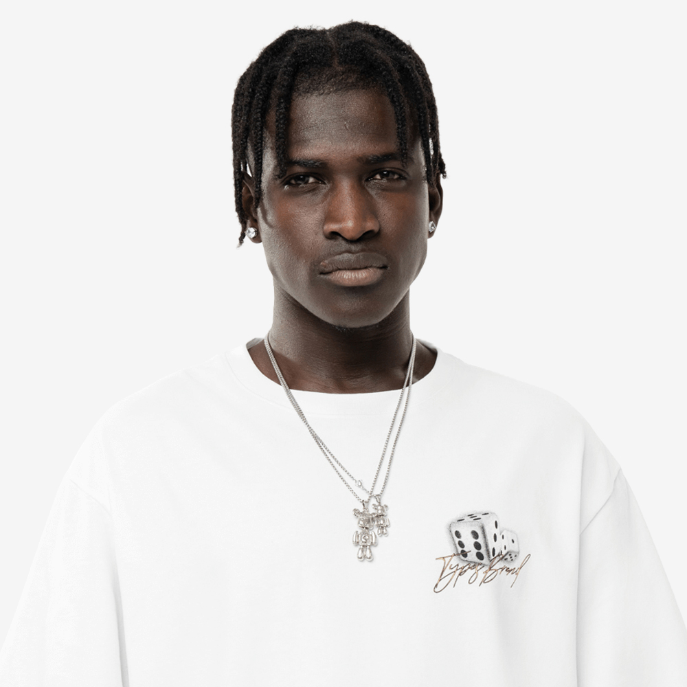 "Dice" T-Shirt, White#112769