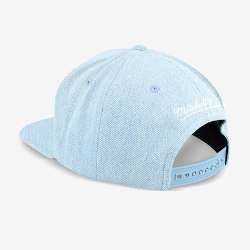 Los Angeles Lakers NBA Denim Stitcher Snapback, Light Blue