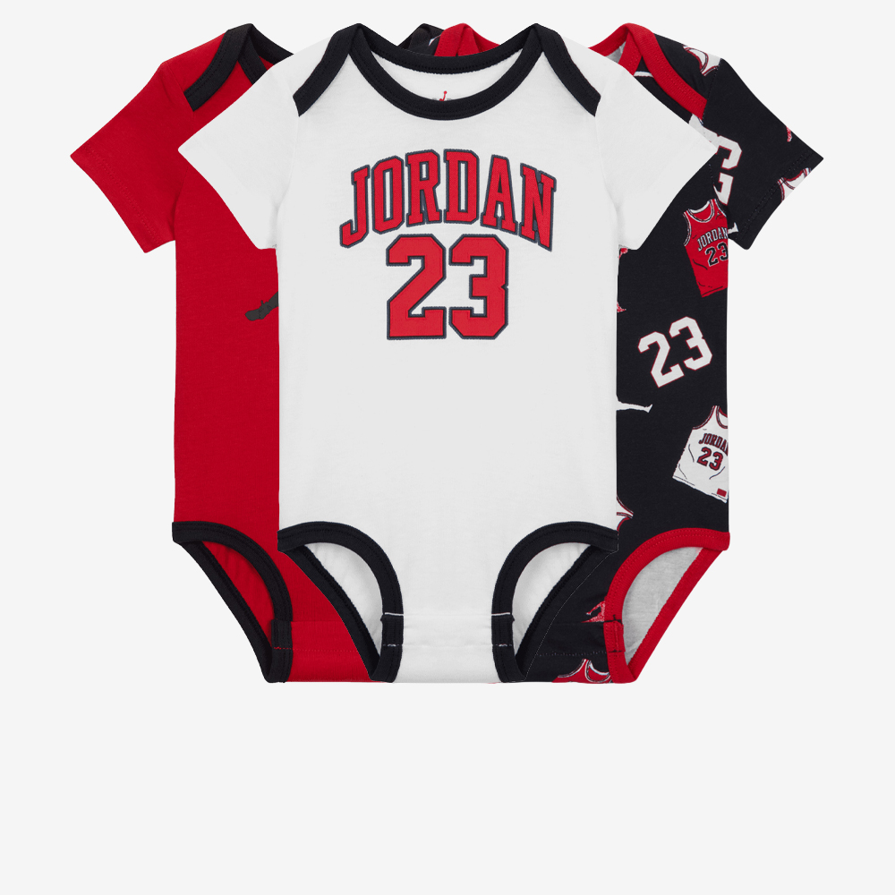 Baby 23 Jersey 3-Pack Bodysuits, Black#113898