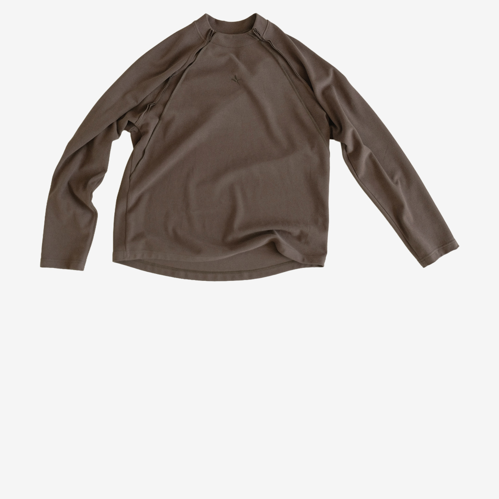 Capsule "in   air" Velvet Viscose Longsleeve, Dark Mocha#112828
