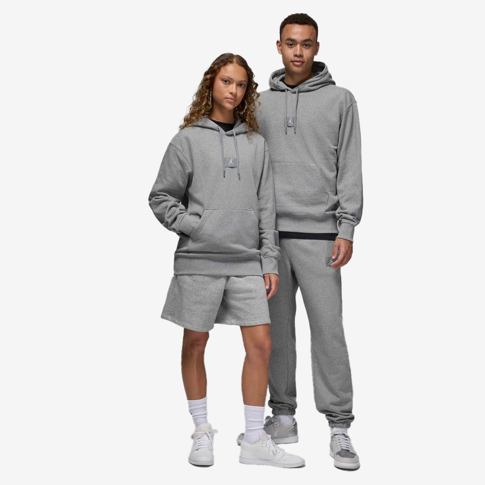 Flight Fleece Pullover Hoodie, Grey Heather/White#109760