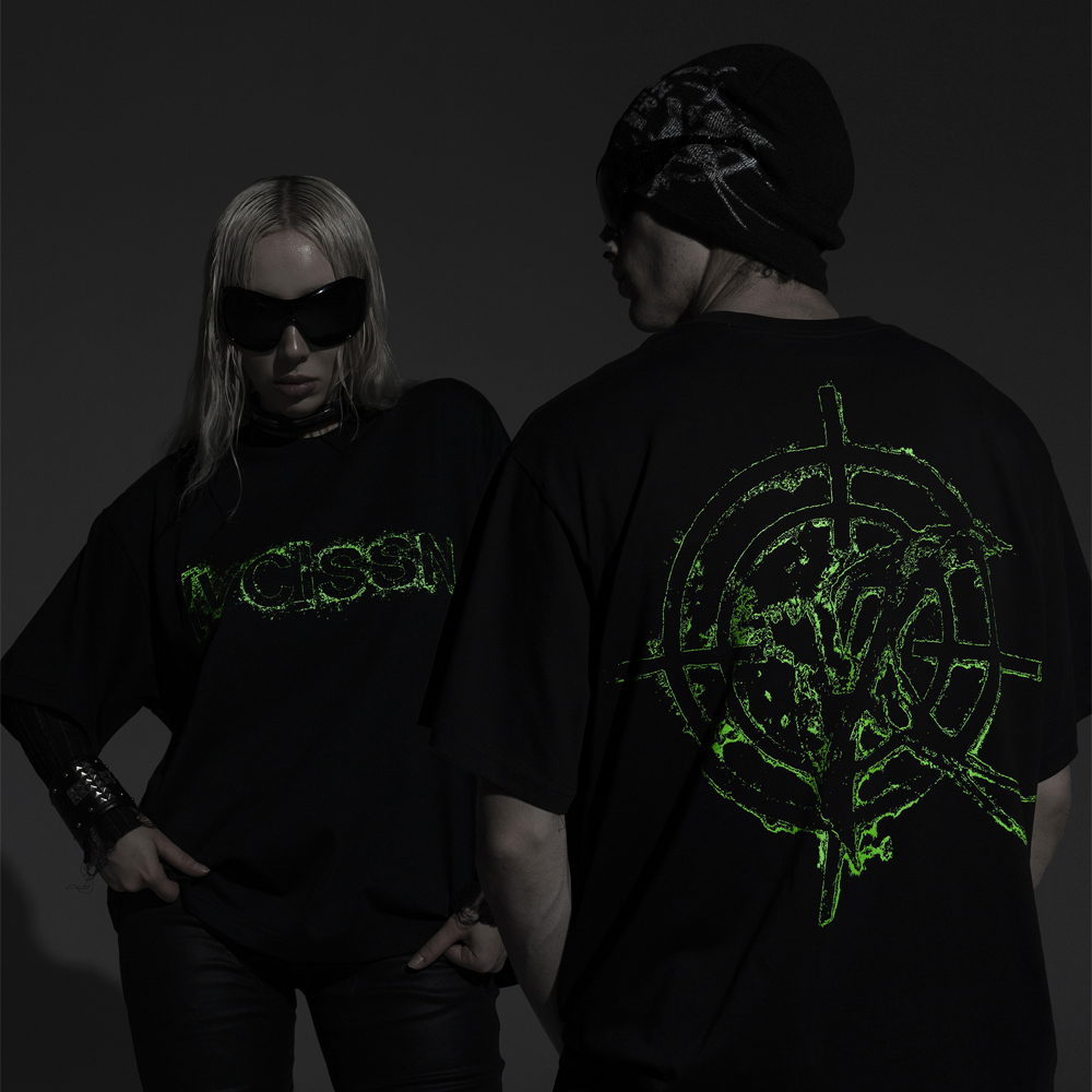 ACID Fluorescent T‑Shirt , Black/Green#114828