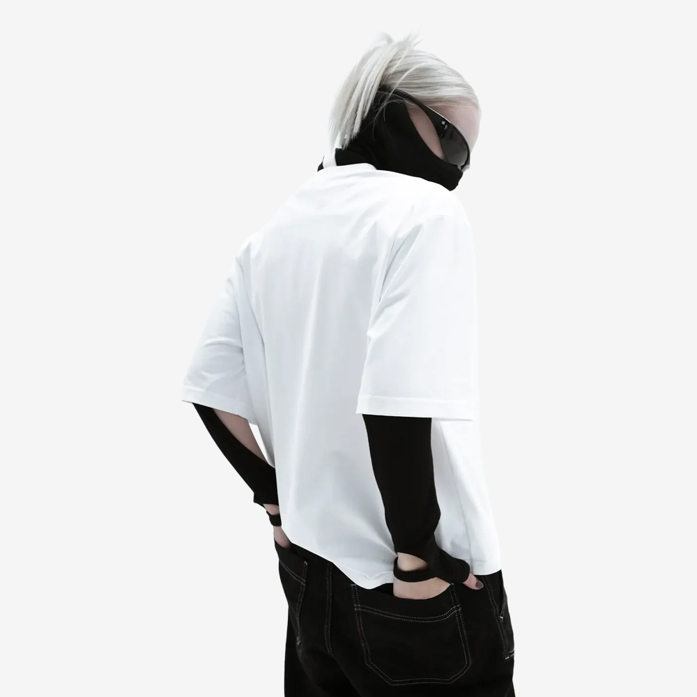 ICELAND COTTON T-Shirt, White/Black#114886
