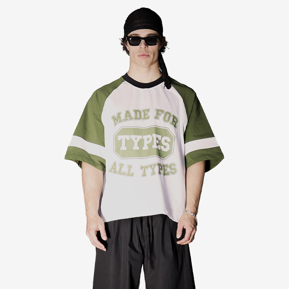 "Old School" T-Shirt, White/Green#114615