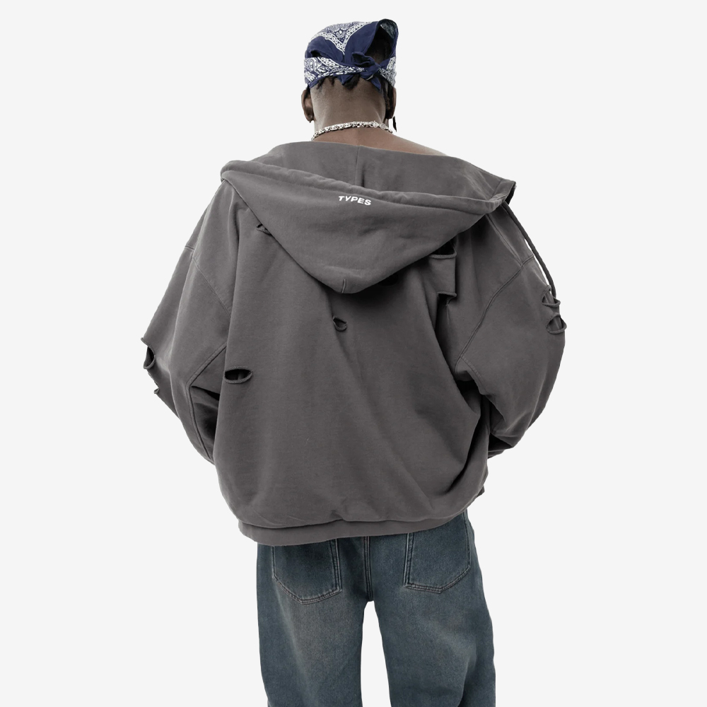 "Armor" Full-Zip Hoodie, Gray#112730