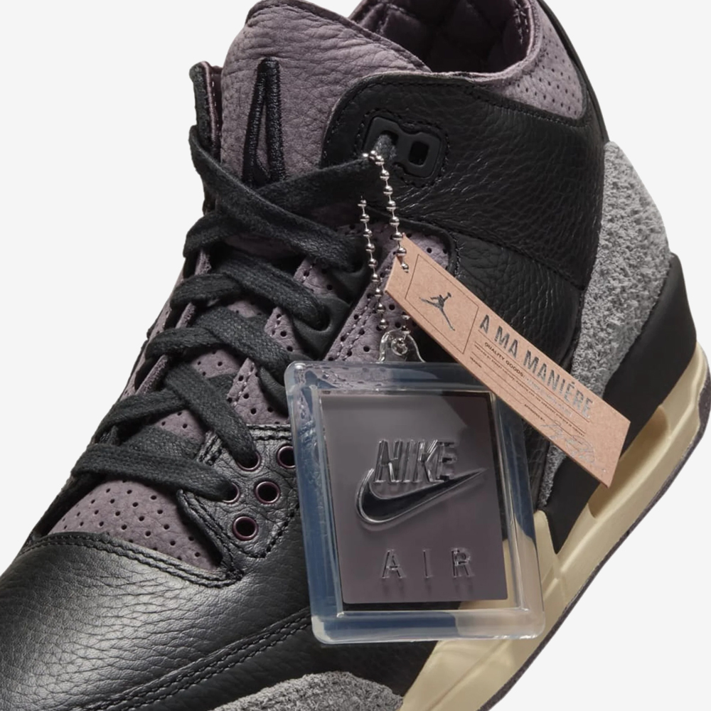 A Ma Maniére x Wmns AJ 3 Retro OG SP, Black and Flat Pewter#114699