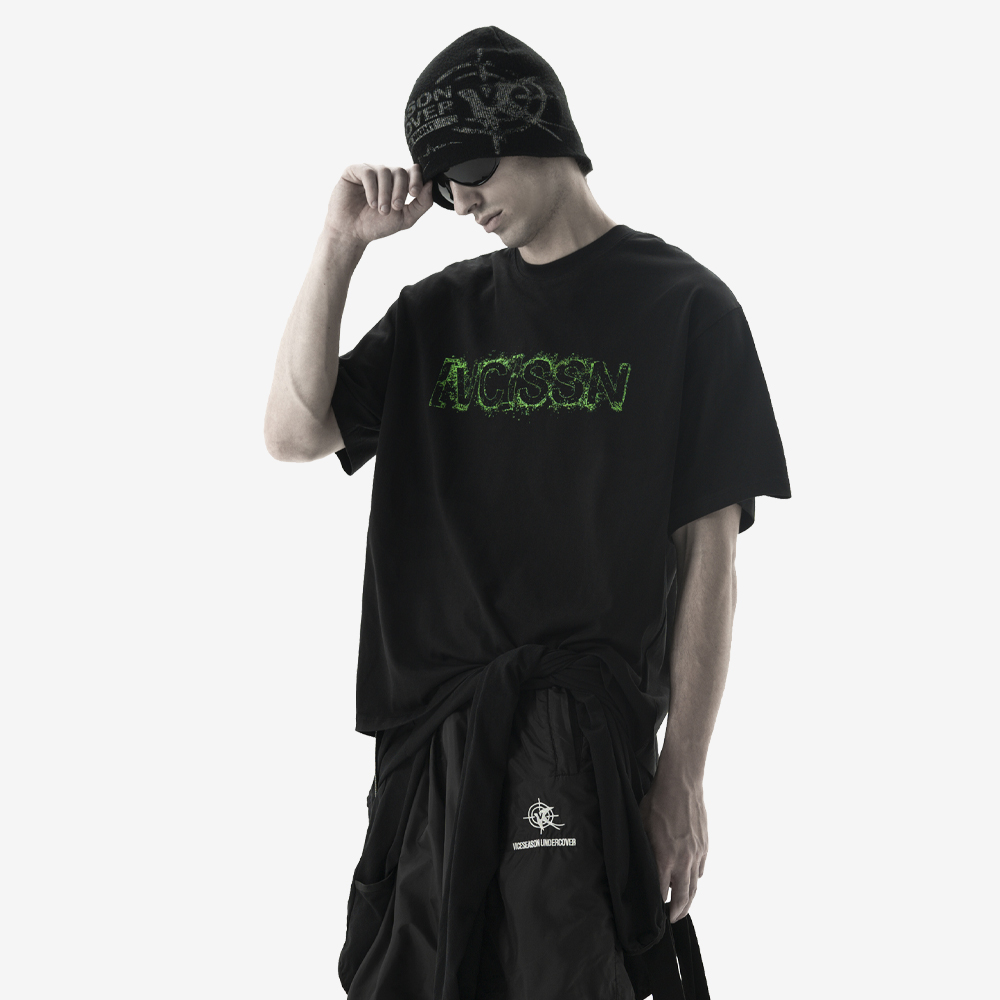 ACID Fluorescent T‑Shirt , Black/Green#114823