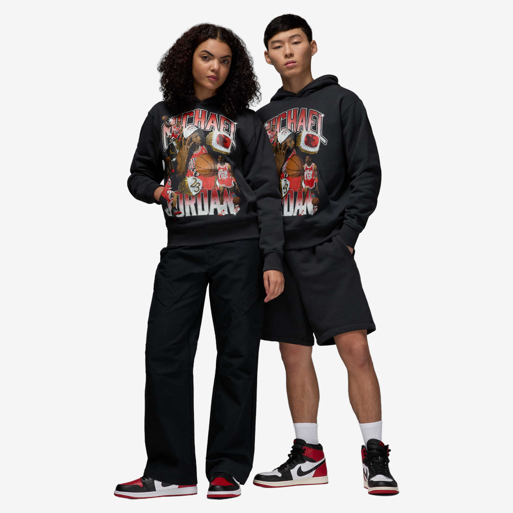 Flight Fleece Graphic Pullover Hoodie, Off-Noir#113450