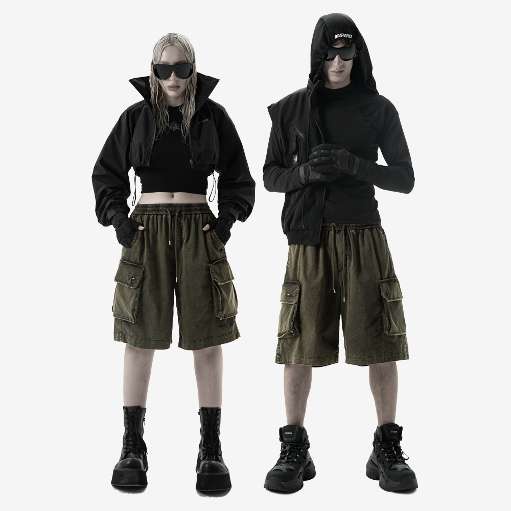 WET MOSS Baggy Shorts, Green