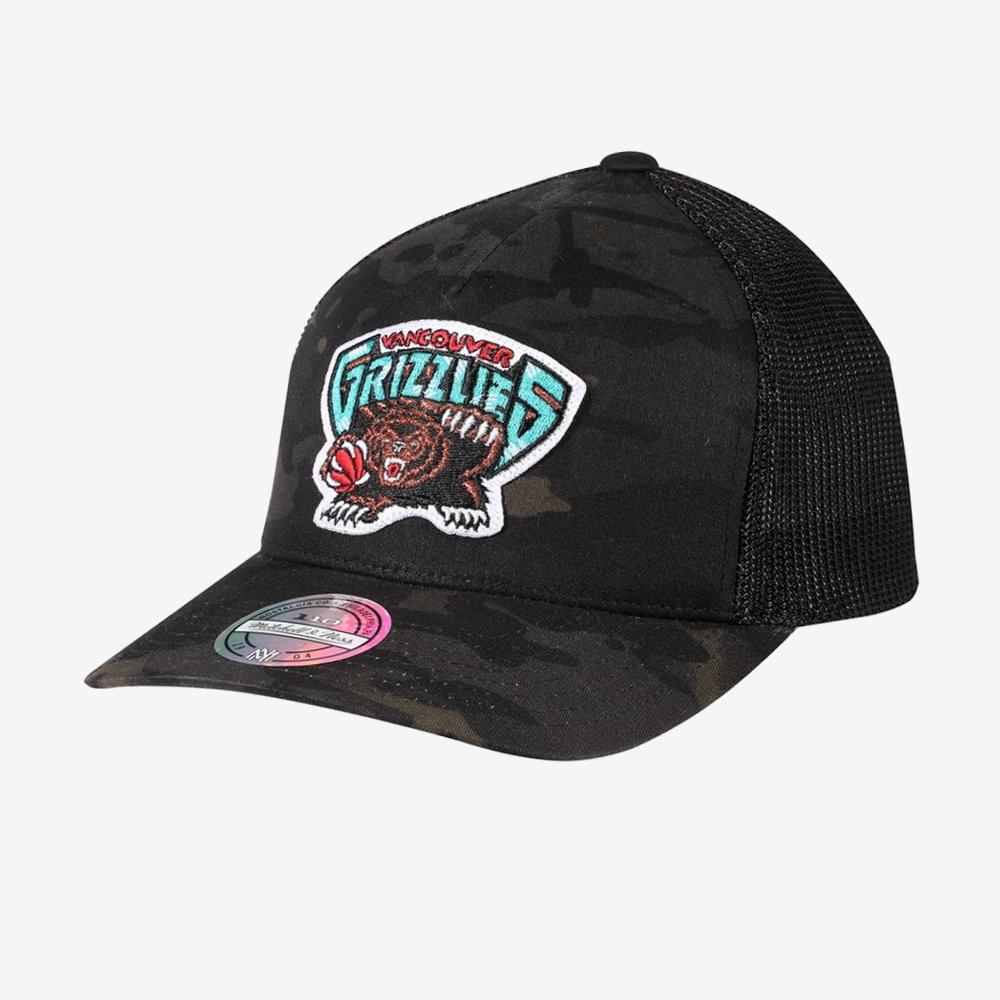 Vancouver Grizzlies NBA Multicam Trucker Snapback, Black/Camo