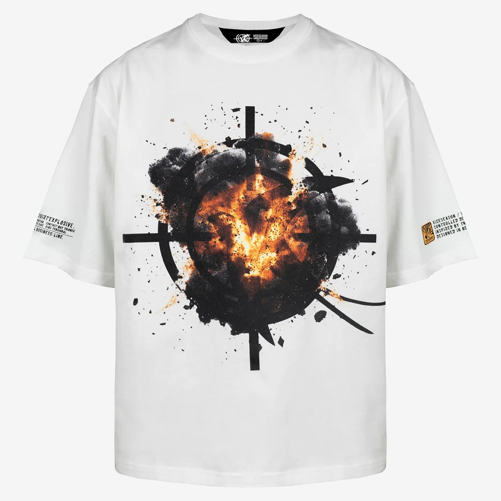 DETONATE Tee, White/Black/Orange#114844