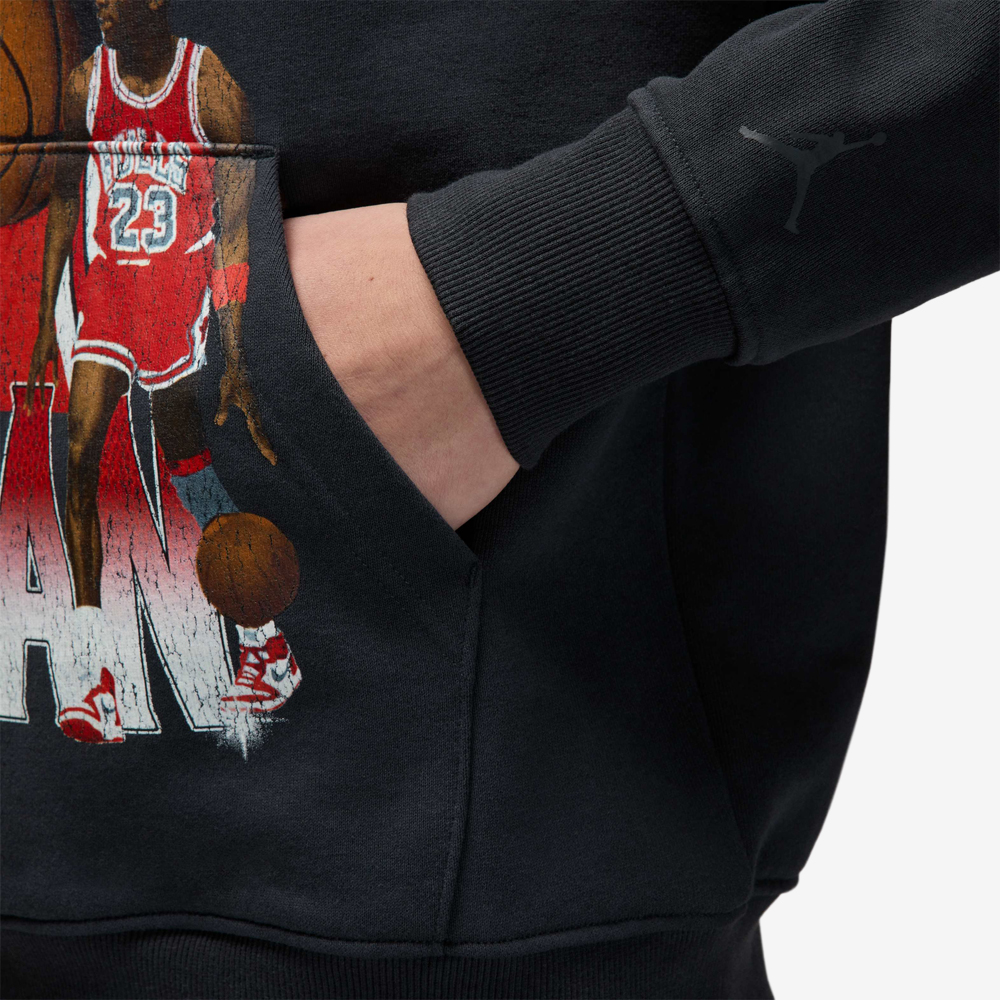 Flight Fleece Graphic Pullover Hoodie, Off-Noir#113448