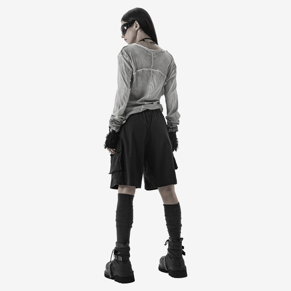 WET STONE Baggy Shorts, Black#114850