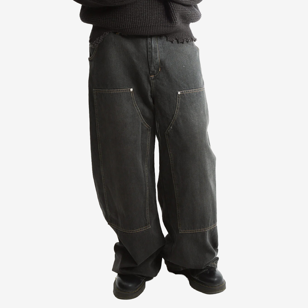 "Vintage Wide" Jeans, Gray