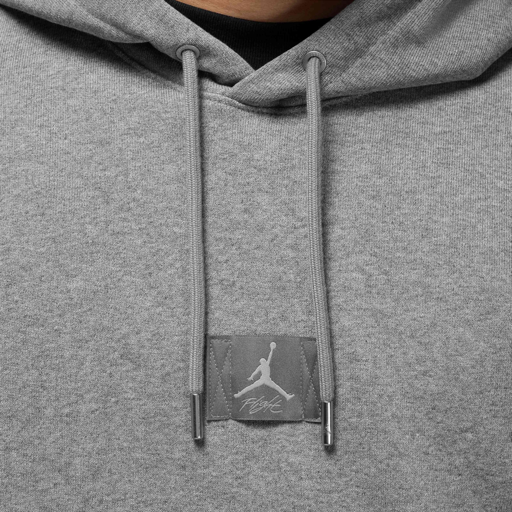 Flight Fleece Pullover Hoodie, Grey Heather/White#109757