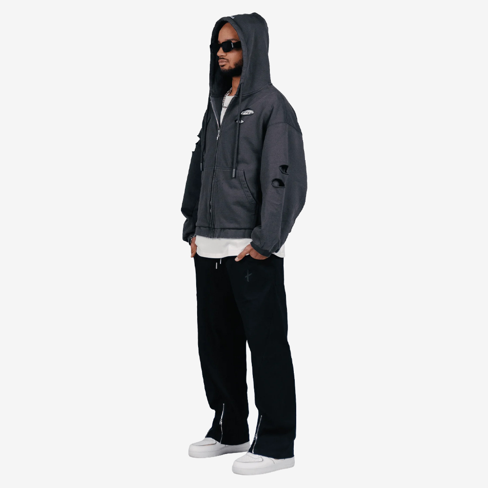 "Armor" Full-Zip Hoodie, Gray#112729