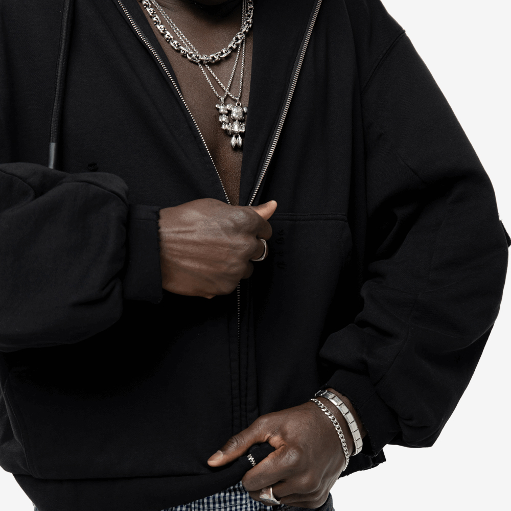 "Armor" Full-Zip Hoodie, Black#112722