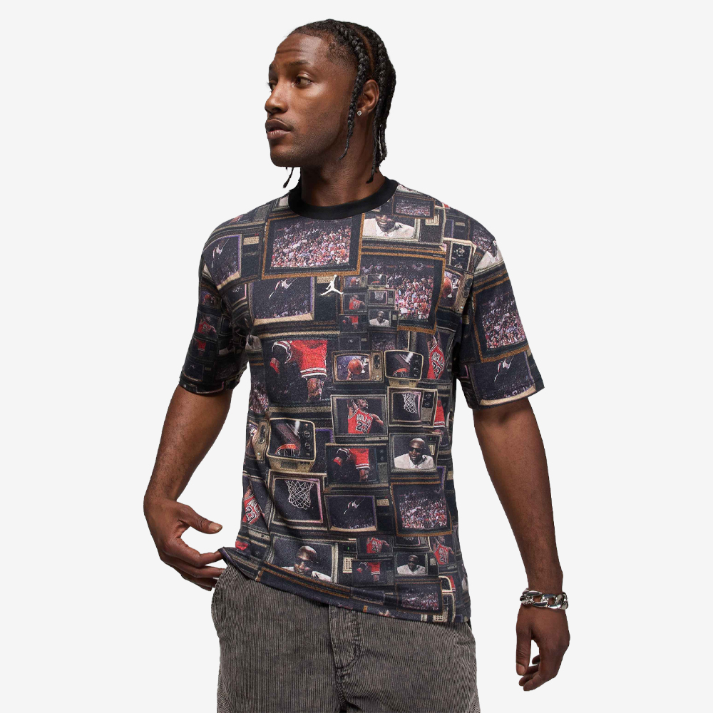 Brooklyn TV Printed T-Shirt, Black/Sail#115253