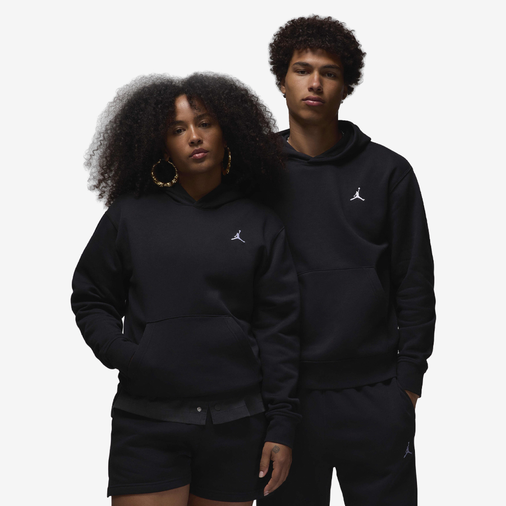 Brooklyn Fleece Pullover Hoodie, Black/White#114469