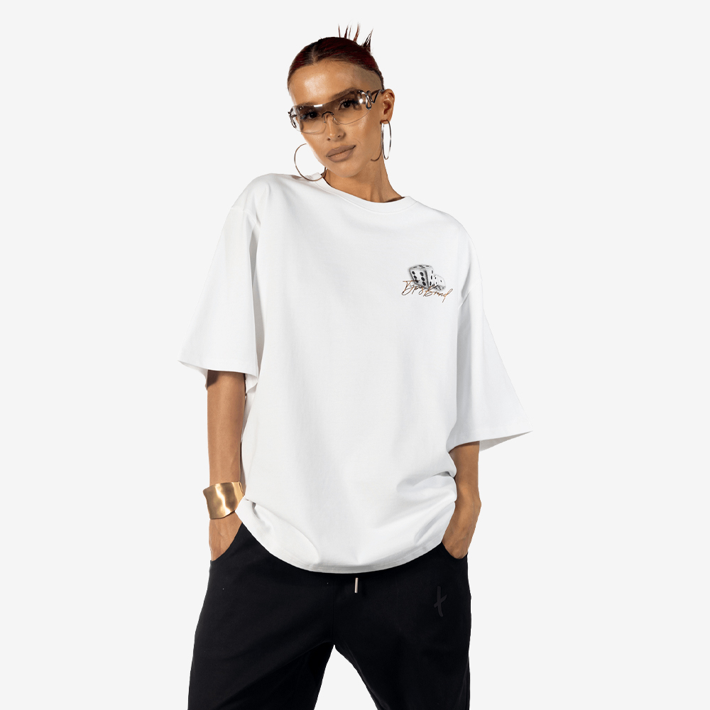 "Dice" T-Shirt, White#112771