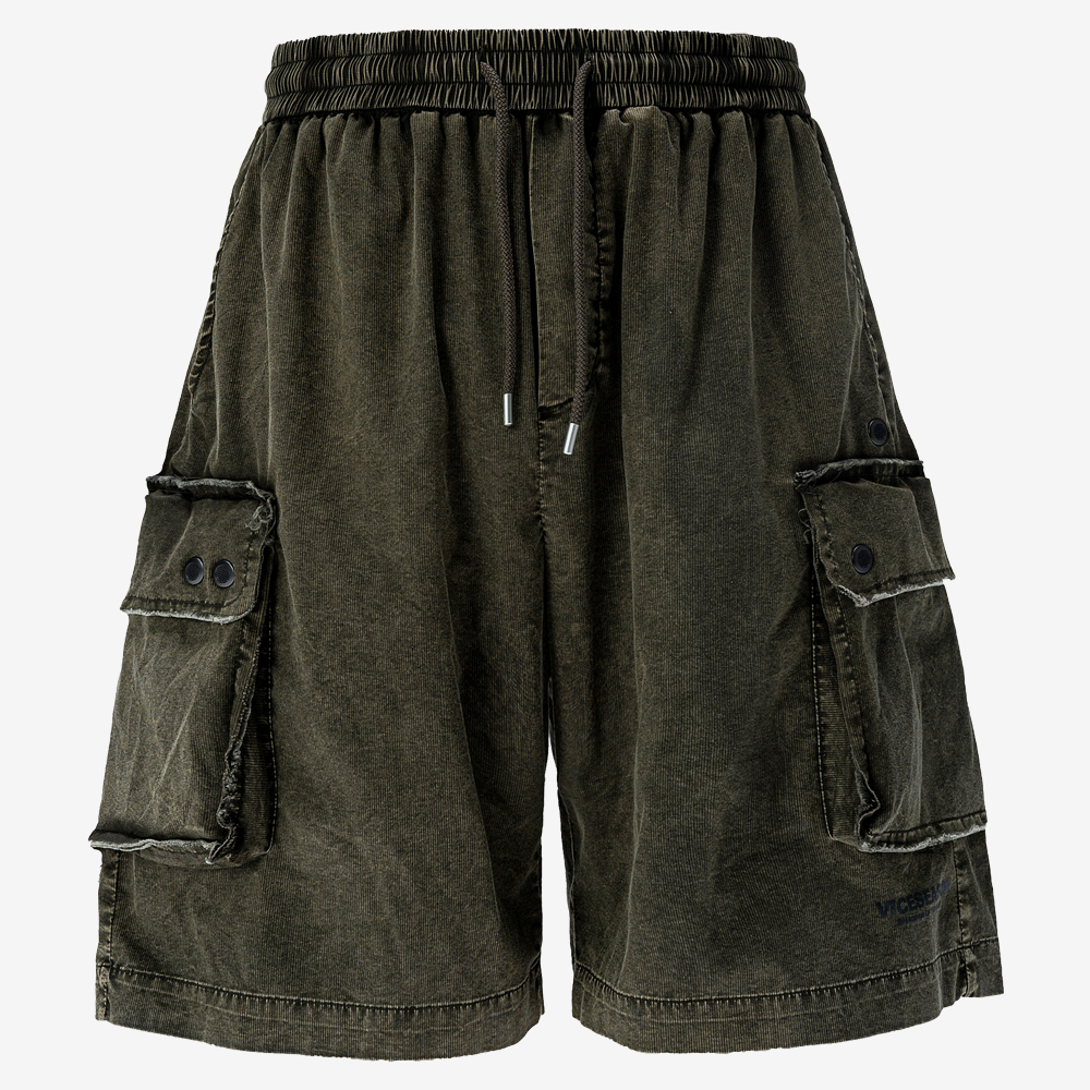WET MOSS Baggy Shorts, Green#114880