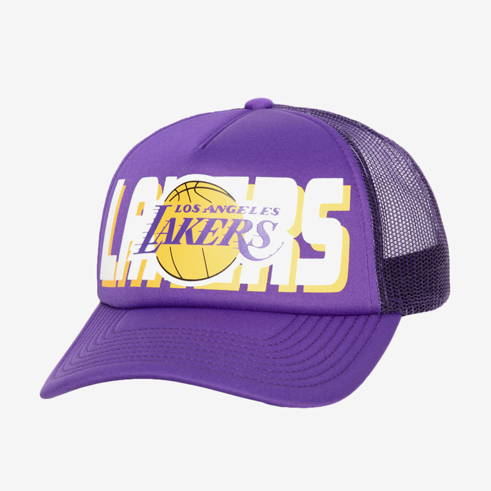 Los Angeles Lakers NBA Billboard Trucker Snapback, Purple/Yellow#91824