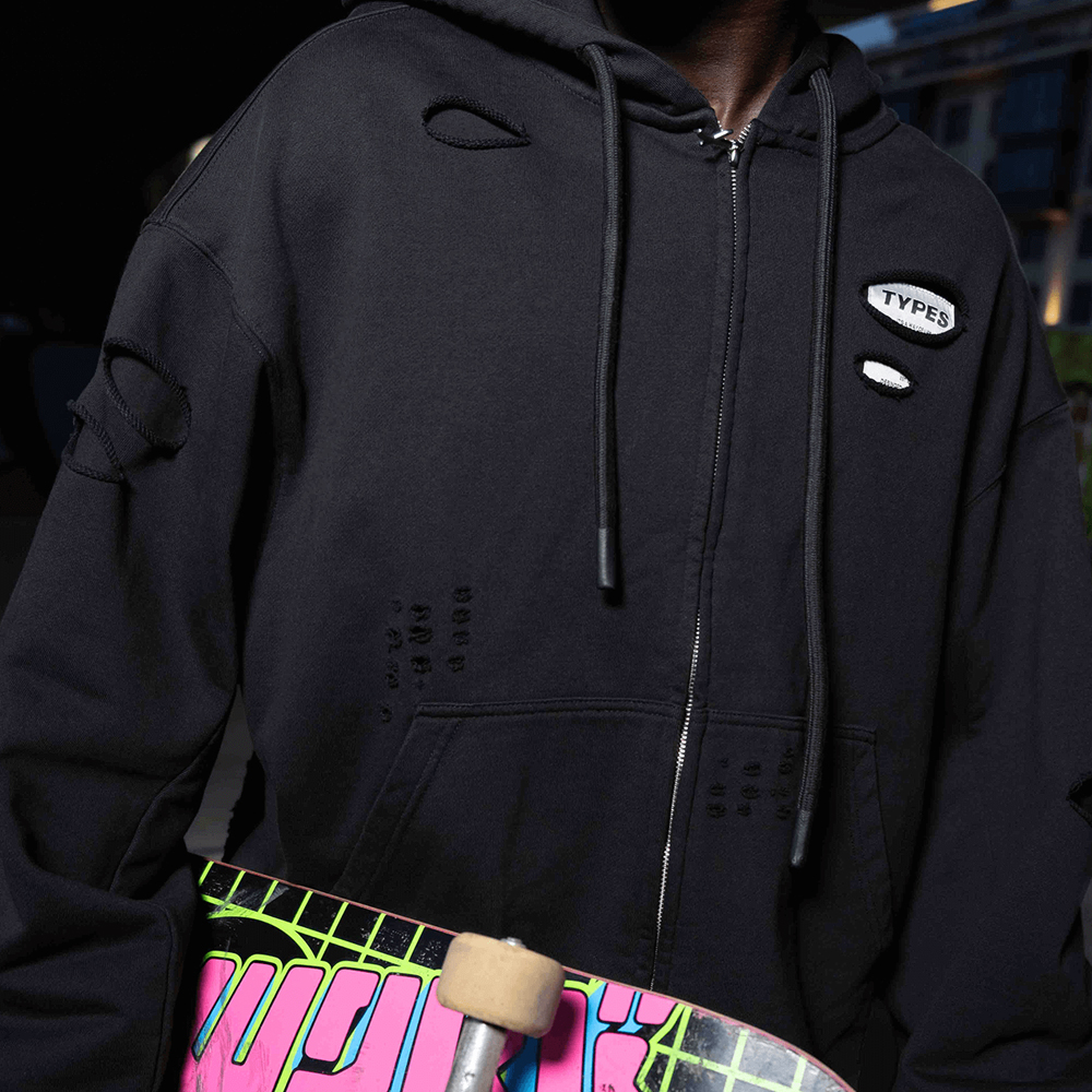 "Armor" Full-Zip Hoodie, Black#112725