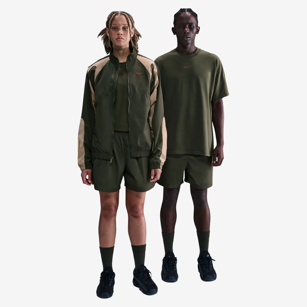 NOCTA Cardinal Nylon Shorts, Cargo Khaki/Team Red#112631