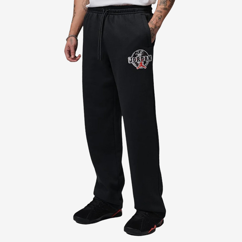 Brooklyn Embroirded Fleece Pants, Black/Chile Red#115245