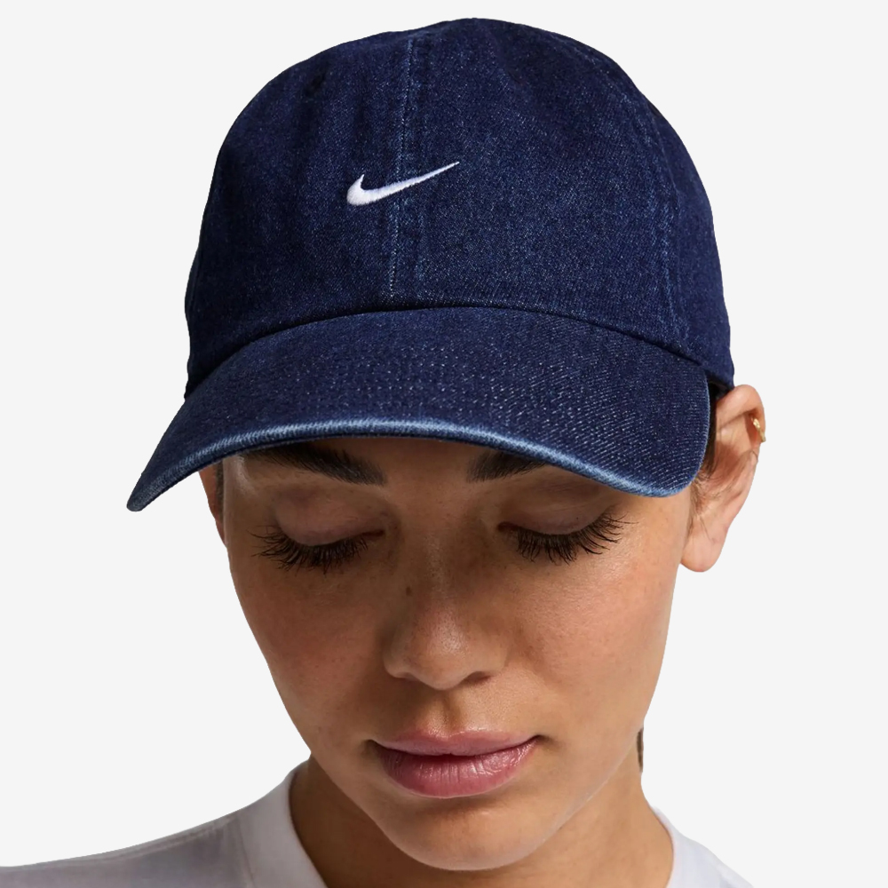 Unstructured Denim Cap, College Navy/White#113344