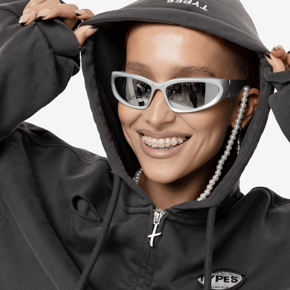 "Armor" Full-Zip Hoodie, Gray#112733