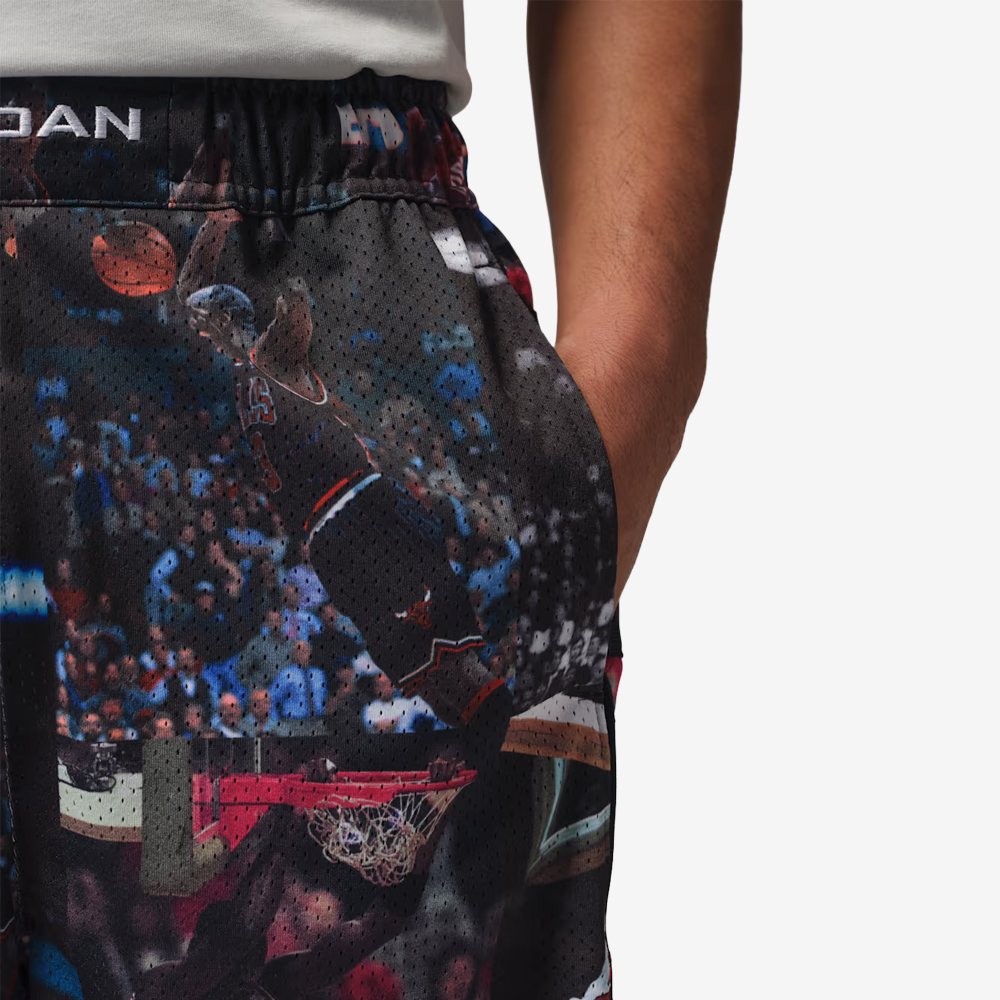 Flight Printed Cat Scratch Shorts, Black#113802