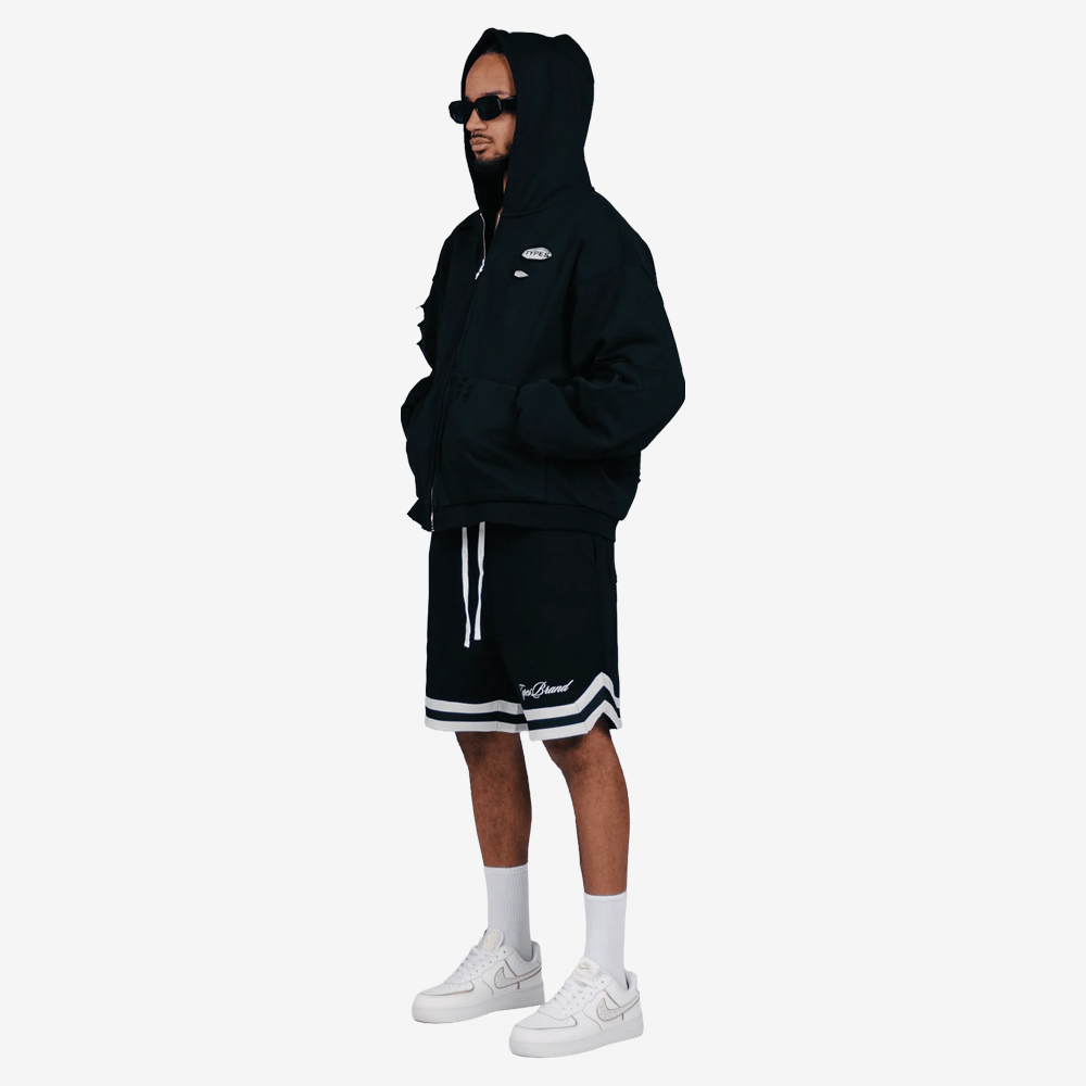 "Armor" Full-Zip Hoodie, Black#112720