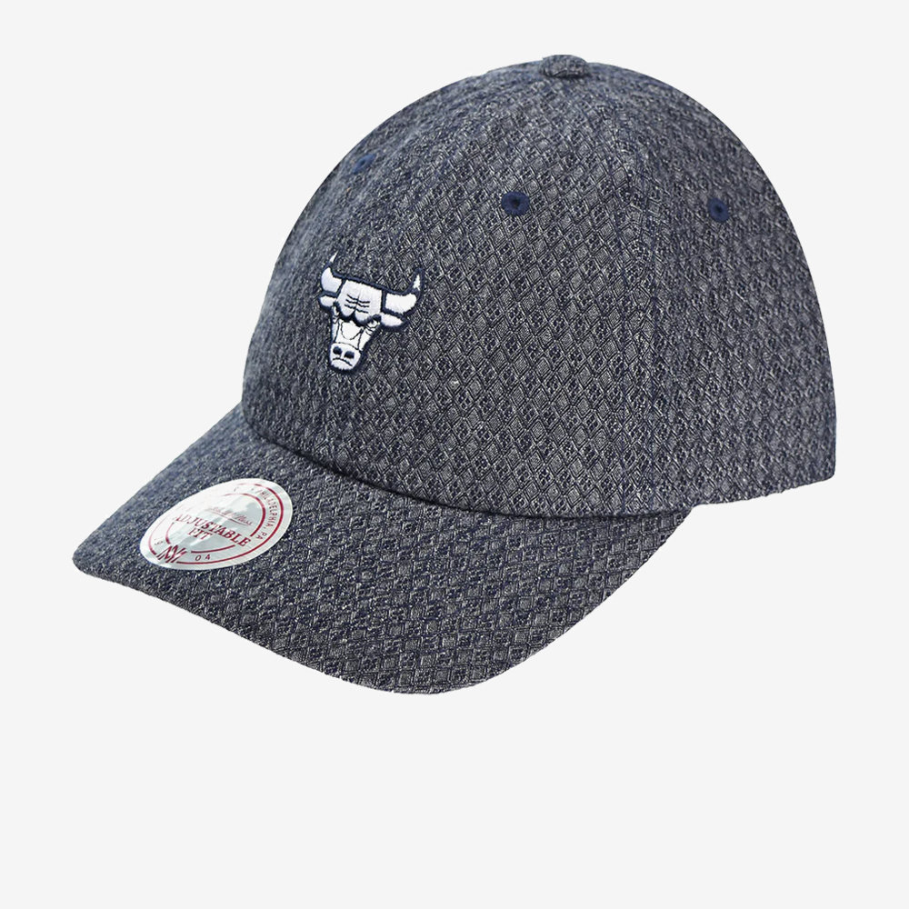 Chicago Bulls NBA Reverse Denim Slouch Strapback, Navy/Black#113609