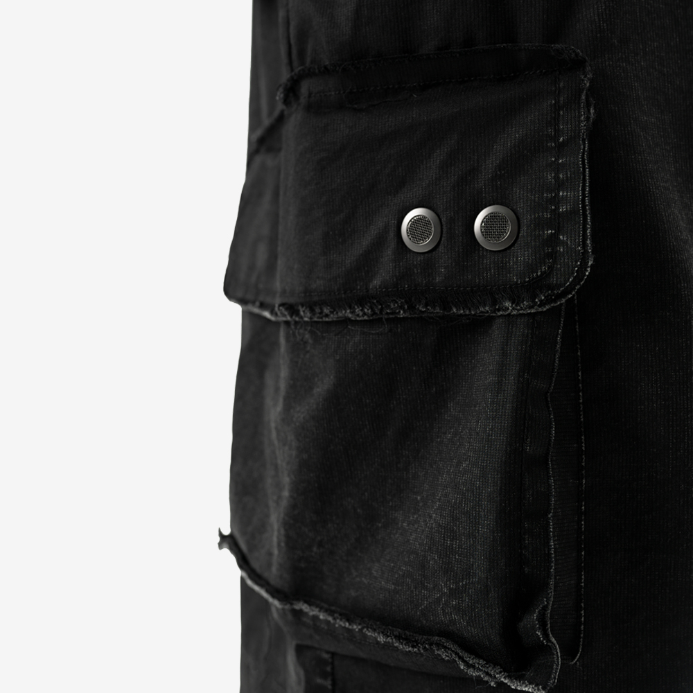 WET STONE Baggy Shorts, Black#114851