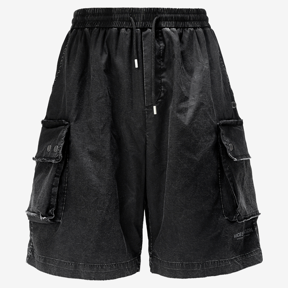 WET STONE Baggy Shorts, Black#114852