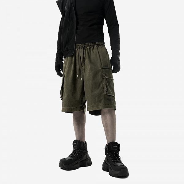 WET MOSS Baggy Shorts, Green