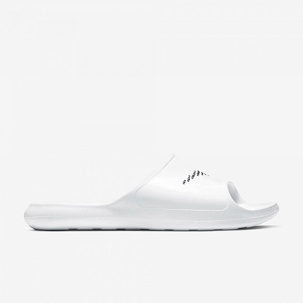 Victori One Shower Slide, White/White/Black