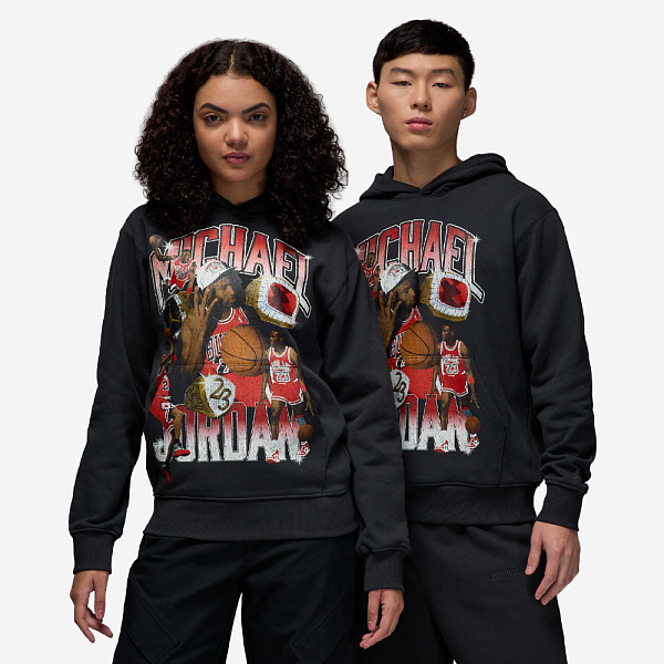 Flight Fleece Graphic Pullover Hoodie, Off-Noir