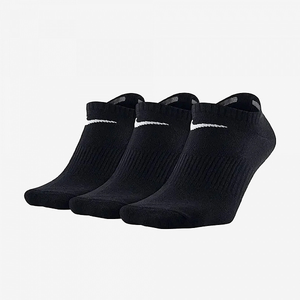 Lightweight No-Show Socks 3Pr, Black/White