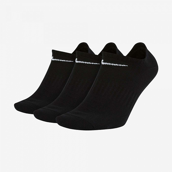 Lightweight No-Show Socks 3Pr, Black/Black/White