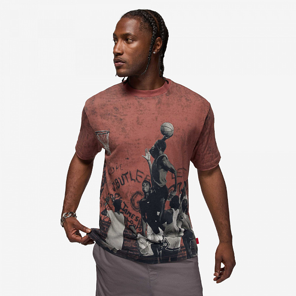 AJ 85 Playground Dunk Graphic T-Shirt, Wings Jordan Red/Black