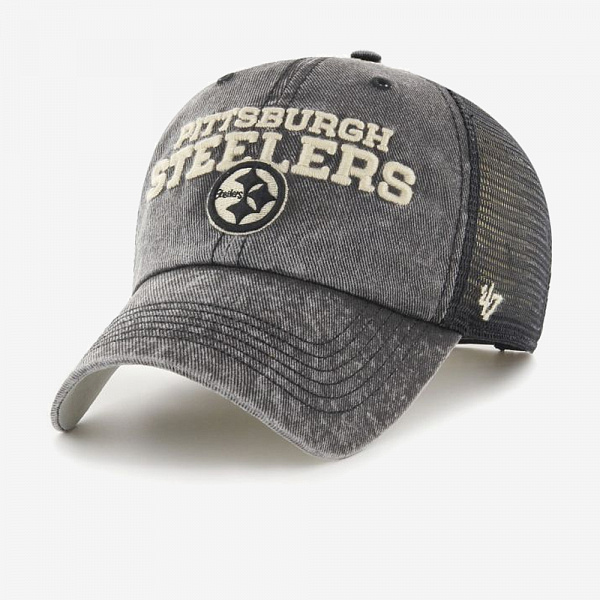 Pittsburgh Steelers NFL Drumlin Clean Up Trucker, Vintage Black