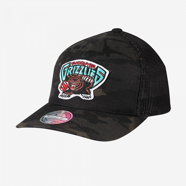 Vancouver Grizzlies NBA Multicam Trucker Snapback, Black/Camo