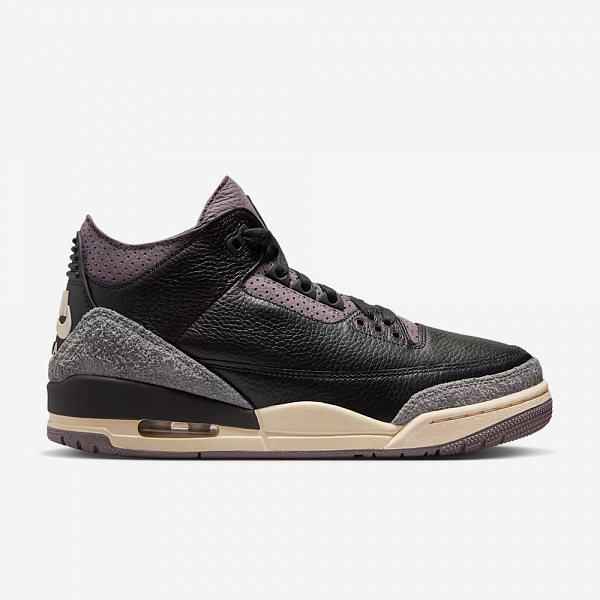 A Ma Maniére x Wmns AJ 3 Retro OG SP, Black and Flat Pewter
