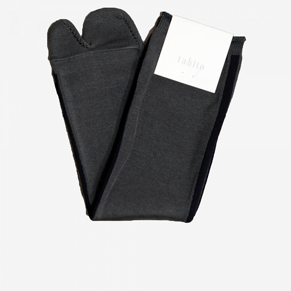 Tabi Line Socks, Charcoal/Black