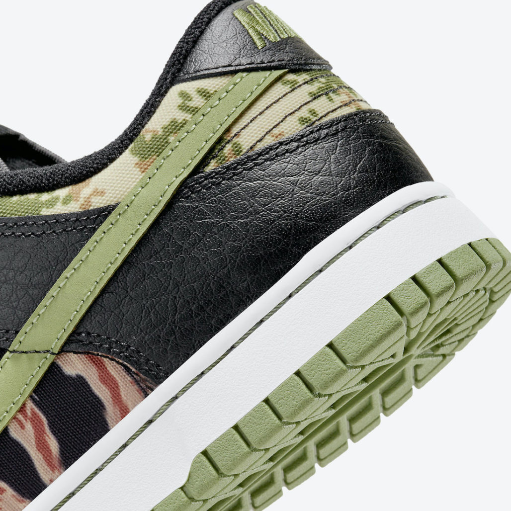 Dunk Low SE, Black/Oil Green-White#84657