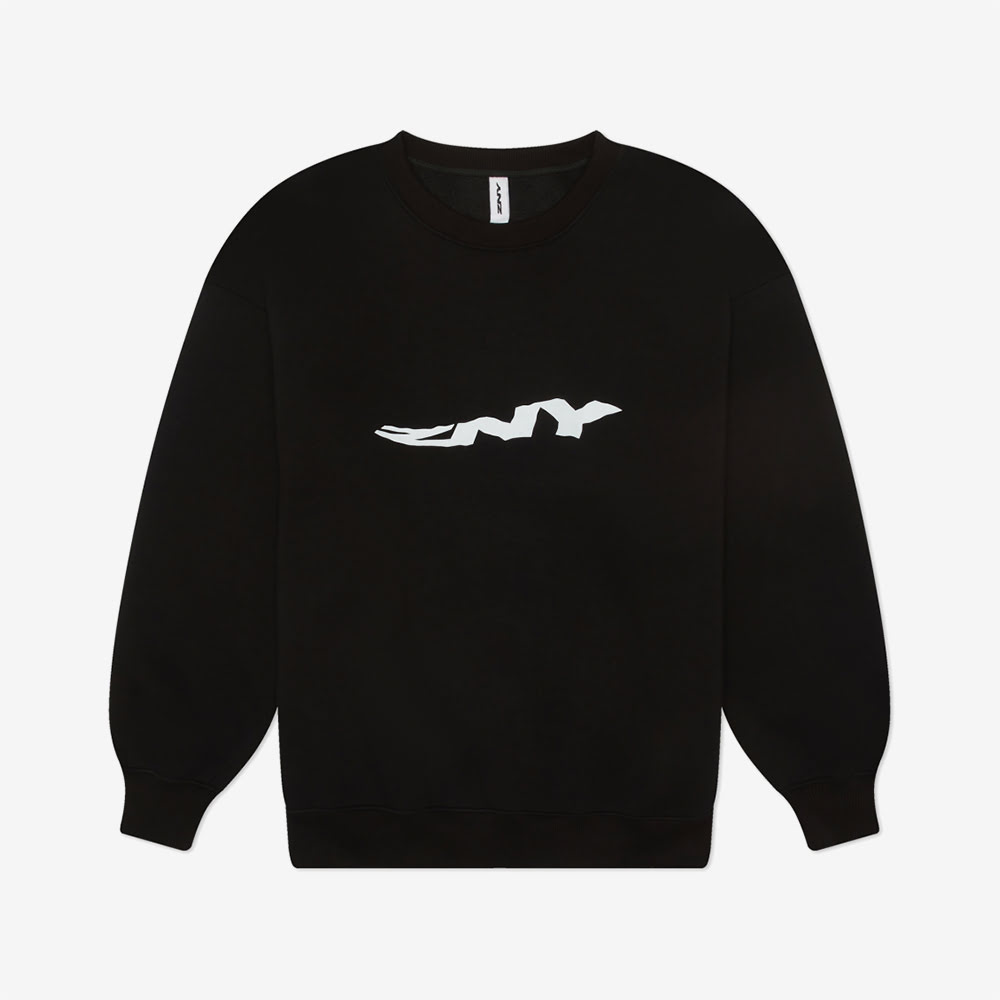 Wavy Logo Sweatshirt, Black#93159