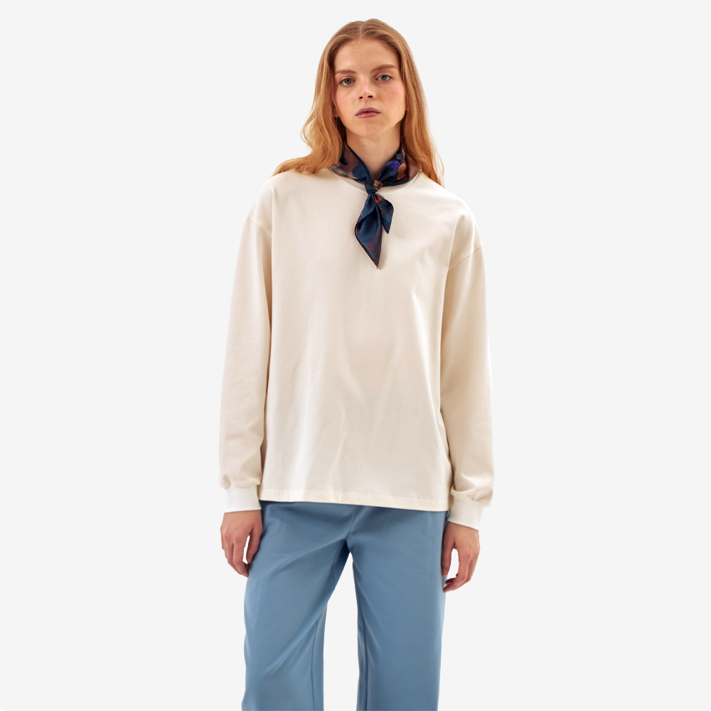 Essential Peachskin Longsleeve, Milk#108184